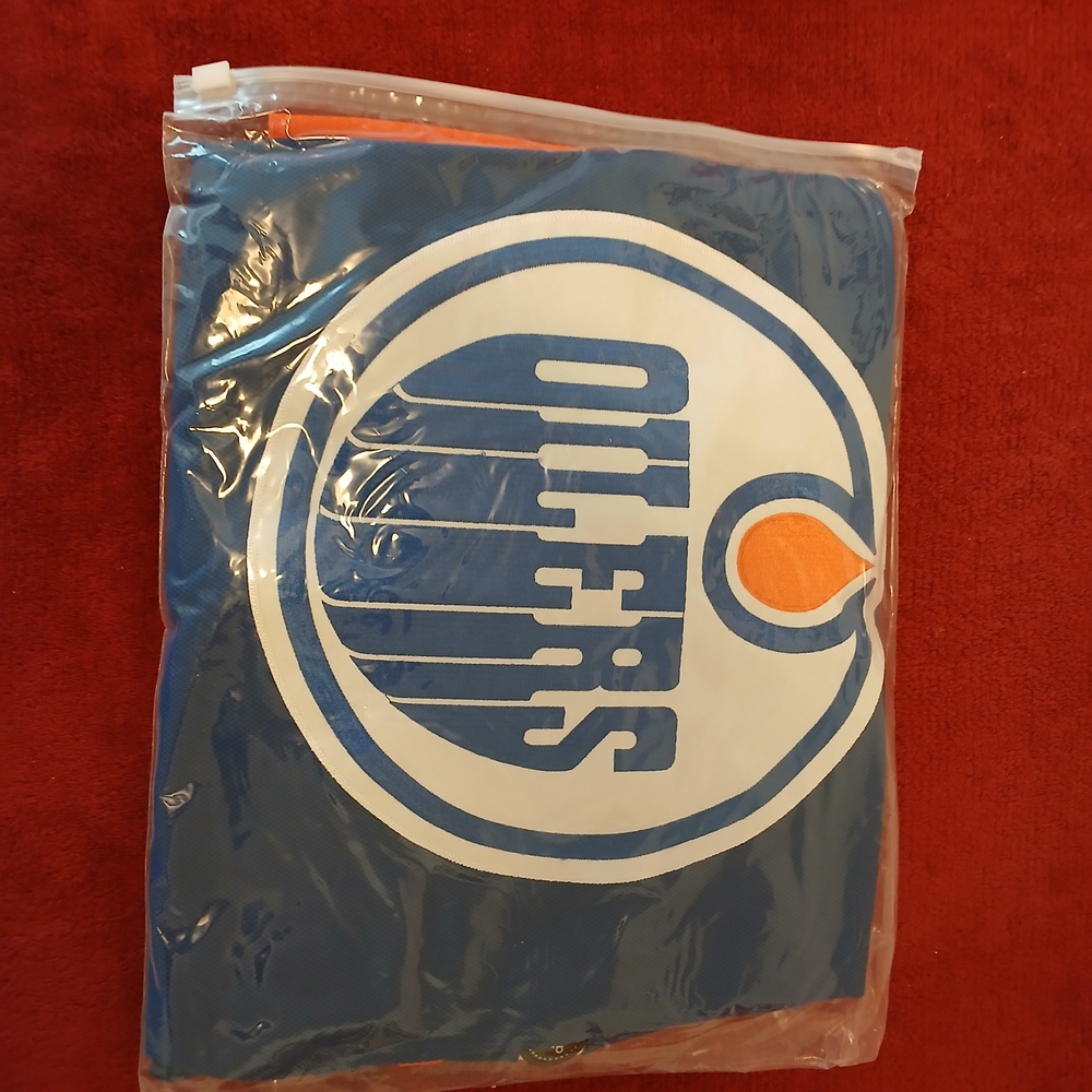 Blue and Orange Oilers Blanket